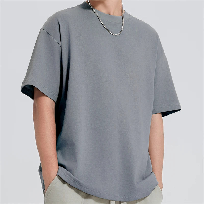Wholesale Custom Logo 3D Puff Print Plain Graphic Oversized T Shirt 100% Cotton High Quality 300GSM Men's T-shirts