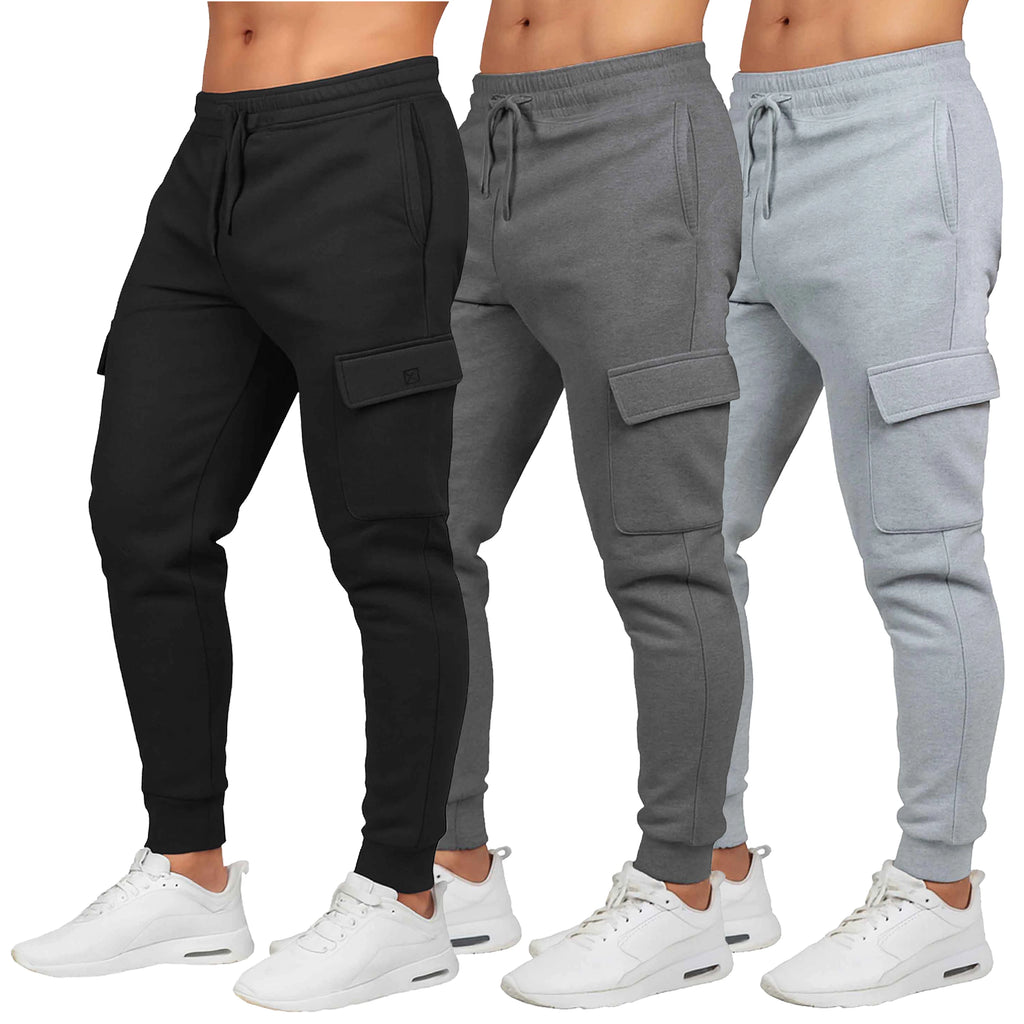 Men Winter Solid Windproof Lightweight Casual Mid Waist Modern Fit Polyester/Cotton Knitted Flat Front Drawstring Closure Fleece
