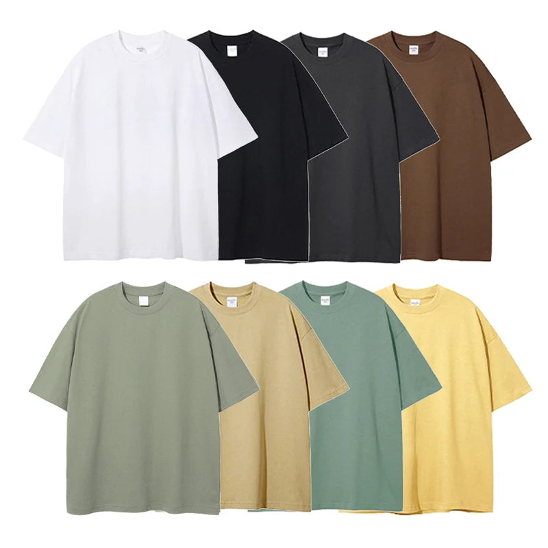 Wholesale Custom Logo 3D Puff Print Plain Graphic Oversized T Shirt 100% Cotton High Quality 300GSM Men's T-shirts