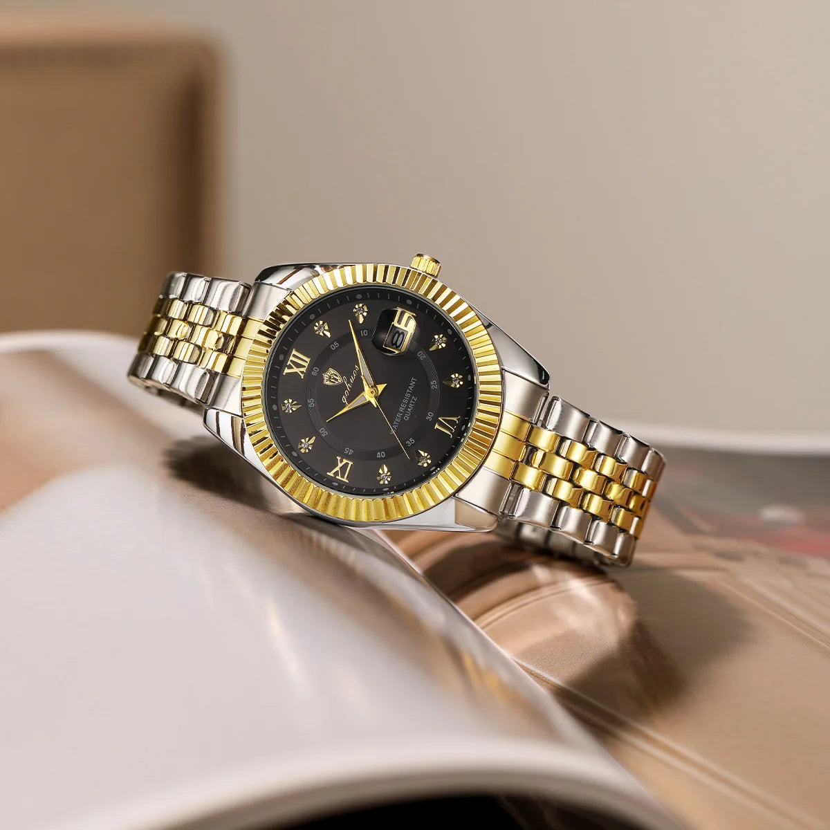 US Local Stock Gohuos 8804 High Quality Waterproof Stainless Steel Classic Quartz Watch Luminous Hands Date Display Men Watches