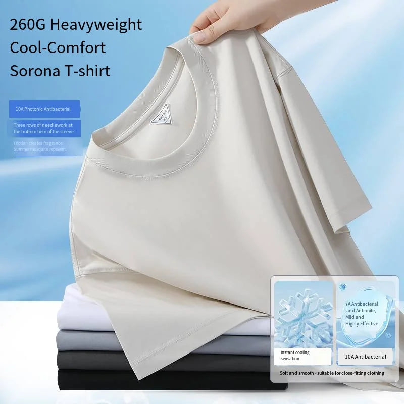 Custom Dtg Print Oversized Sorona T-Shirt 260 Gsm Tee Running Cotton Polyester Essentials Women Men Heavy Weight T-shirts