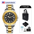 US Local Stock Gohuos 58818 Classic Simple Design Gold Black Men's Wrist Watches Waterproof Luxury Luminous Quartz Watch for Men