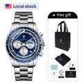 US Local Stock Gohuos 9815 Hot Sale Chronograph Quartz Men Watches Reloj Montre Stainless Steel Luminous Waterproof Wristwatches